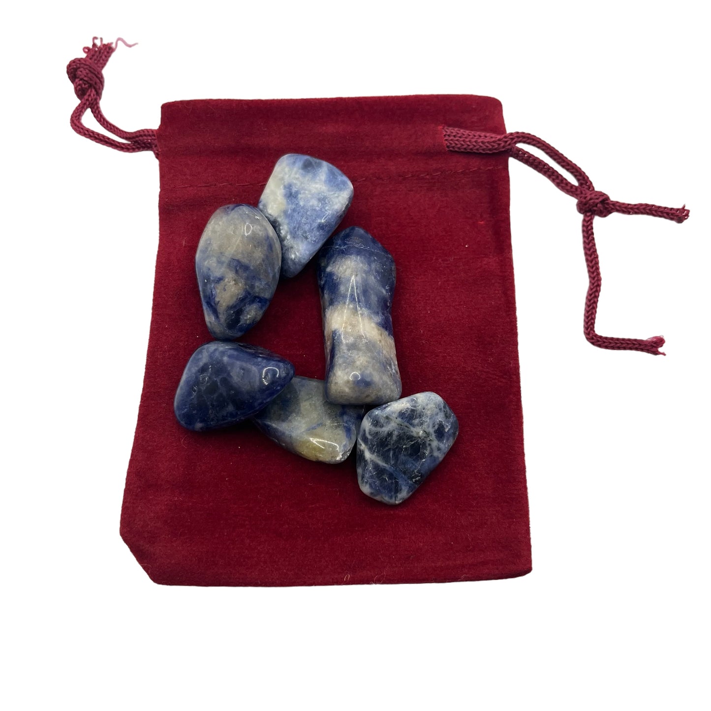 Zakje trommelstenen, blauwe quartz