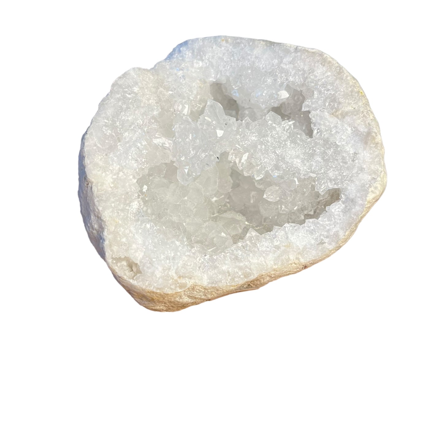 Medium bergkristal geode uit Marokko - 7-10 cm - 200-400 gram