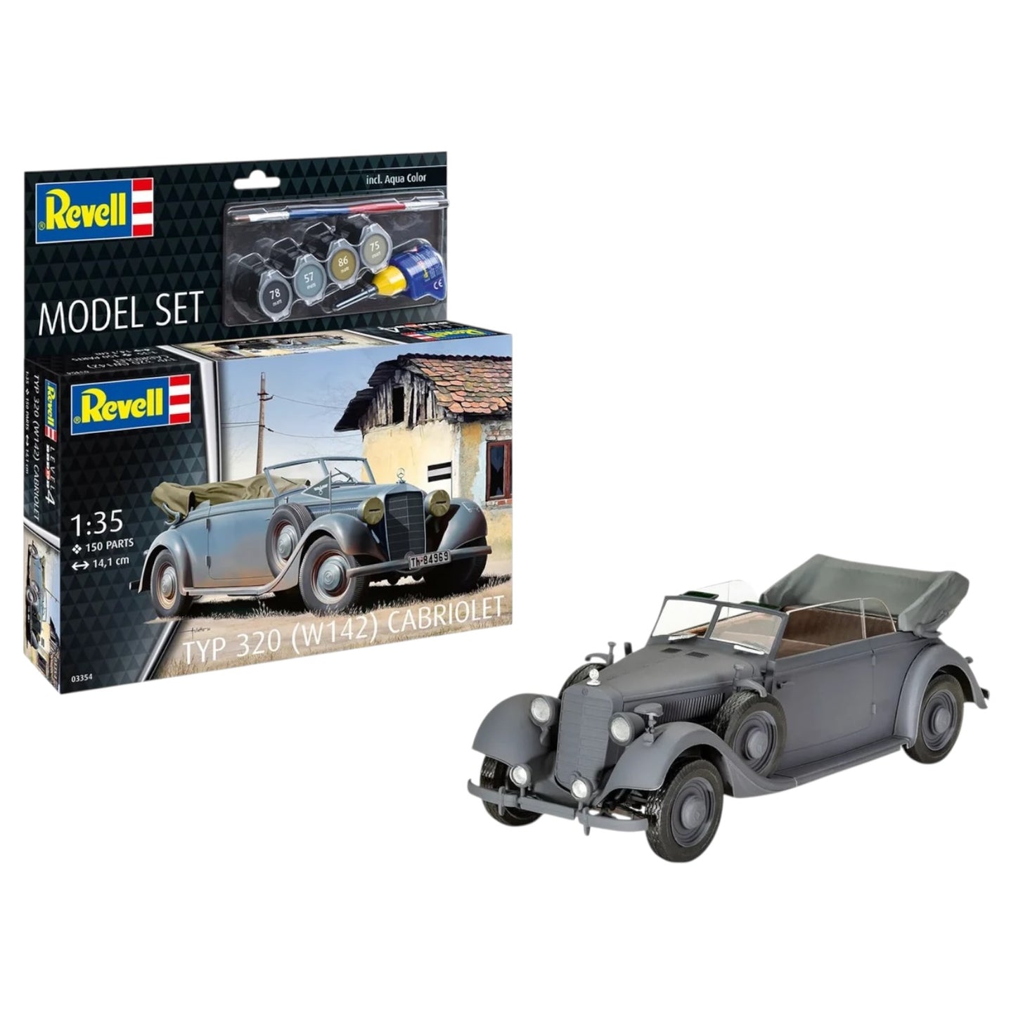 Revell Model Set Typ 320 (W142) Cabriolet modelbouwpakket met basisaccessoires