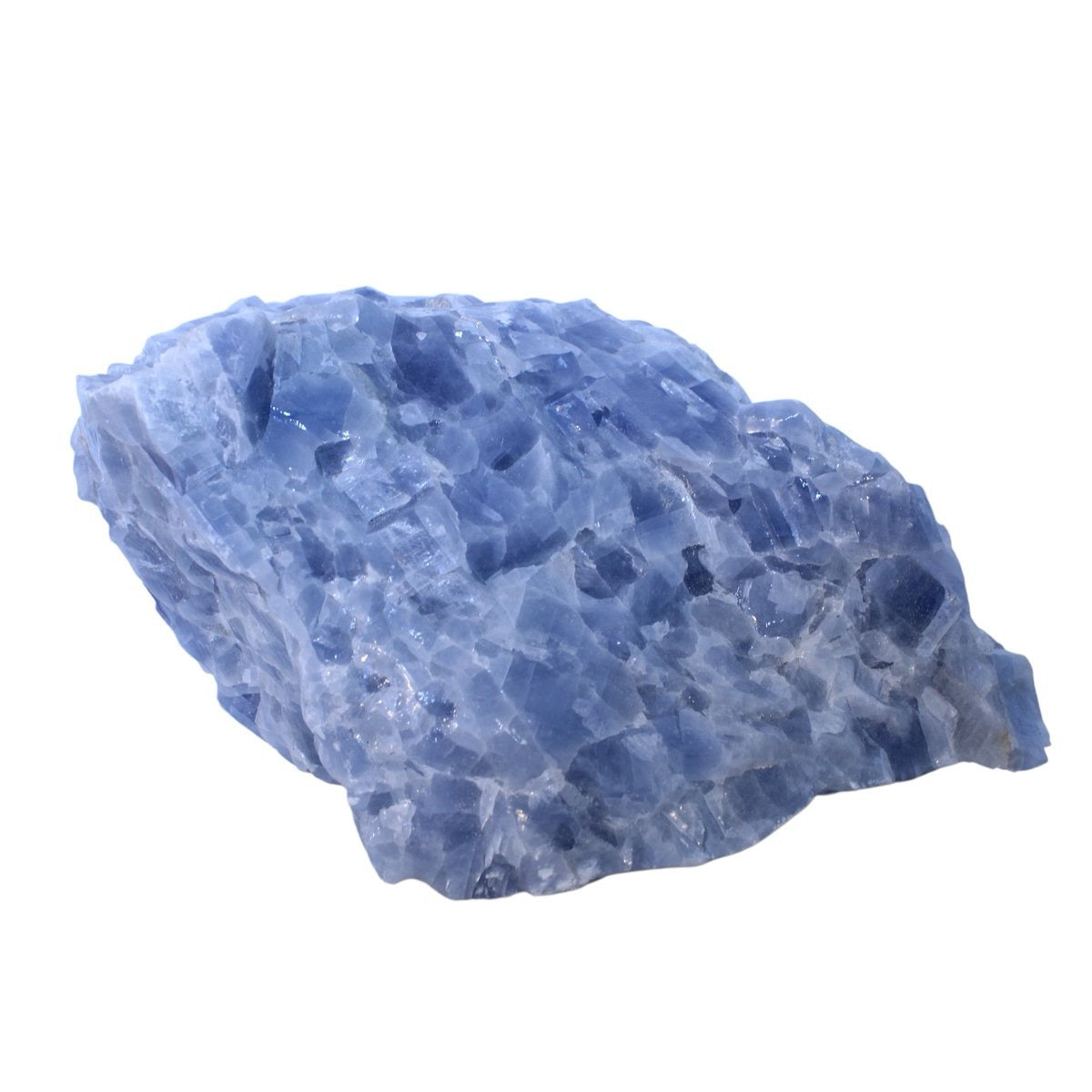 Grote ruwe blauwe calciet uit Mexico - 1,51 kg - individueel gefotografeerd