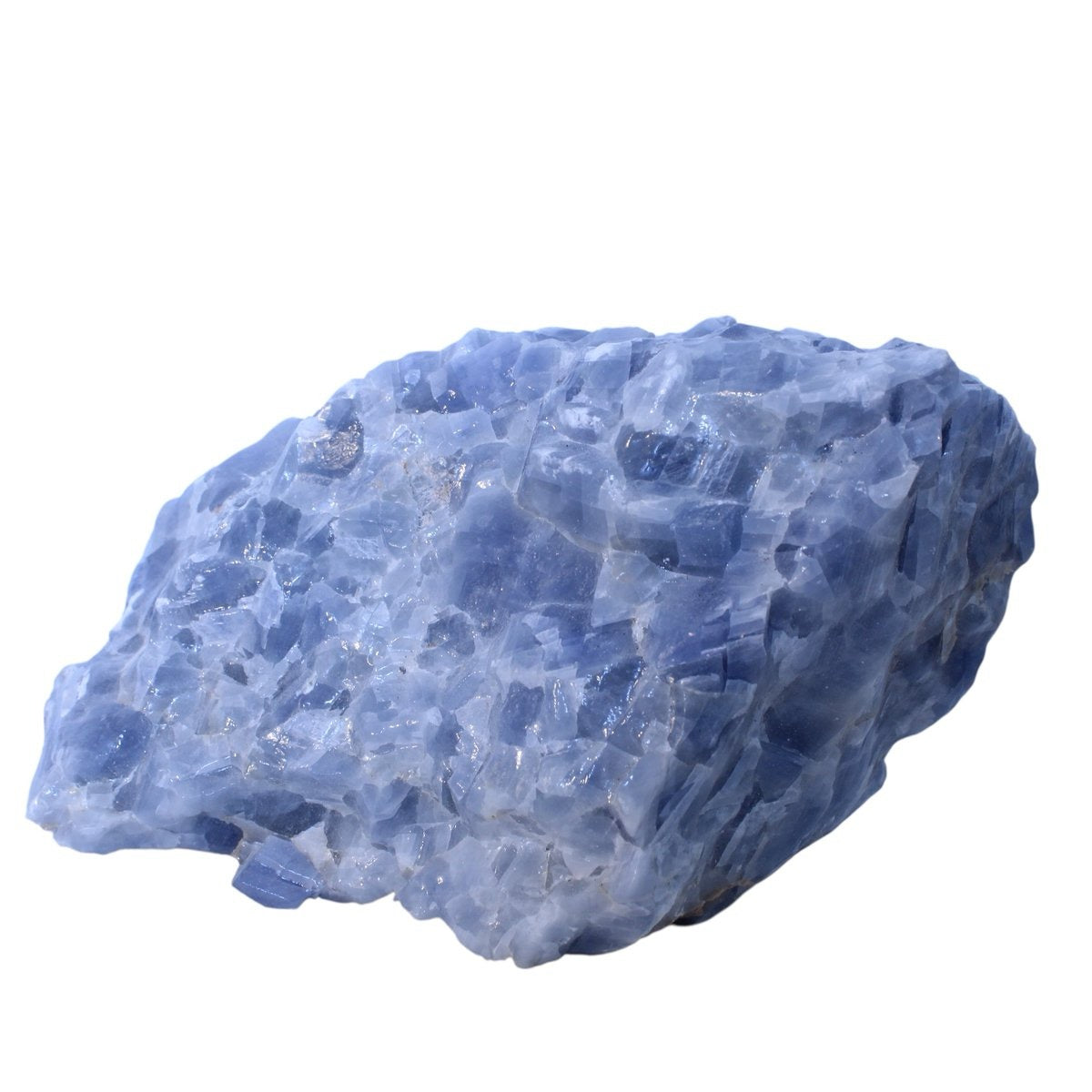 Grote ruwe blauwe calciet uit Mexico - 1,51 kg - individueel gefotografeerd