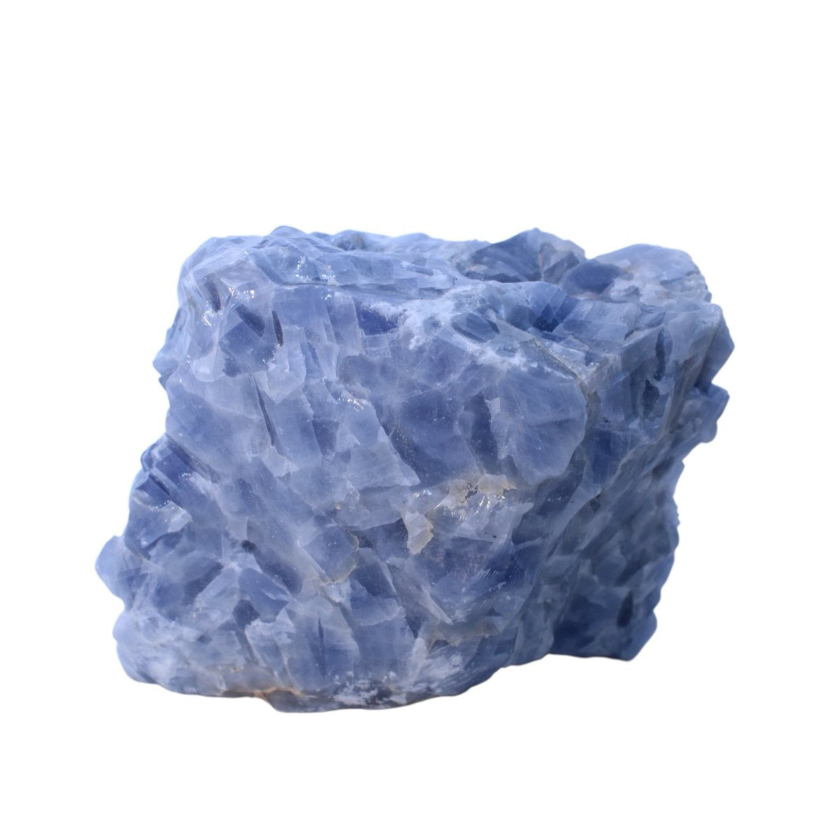 Grote ruwe blauwe calciet uit Mexico - 1,51 kg - individueel gefotografeerd