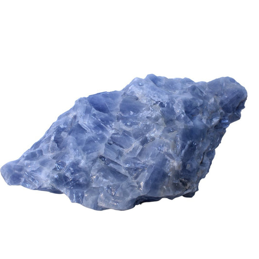Extra grote ruwe blauwe calciet uit Mexico - 1,70 kg - individueel gefotografeerd