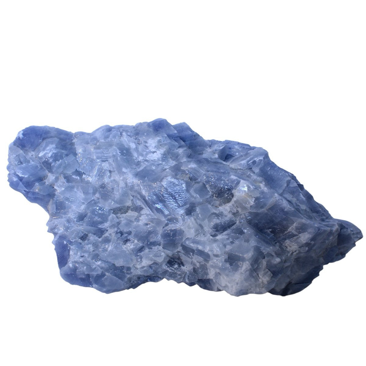 Extra grote ruwe blauwe calciet uit Mexico - 1,70 kg - individueel gefotografeerd