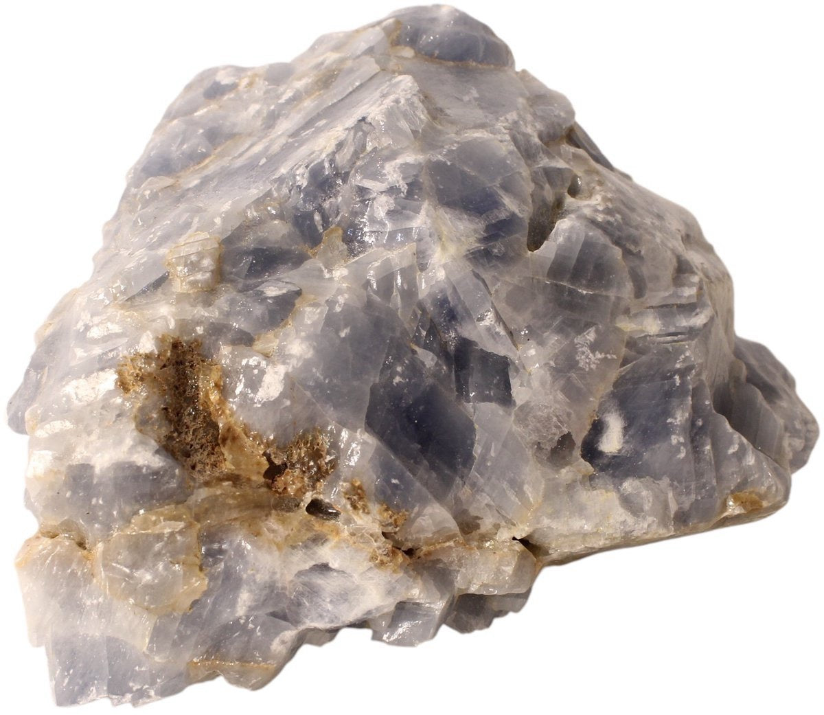 Grote ruwe blauwe calciet uit Madagaskar - 1,06 kg - individueel gefotografeerd