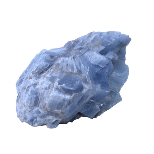 Grote ruwe blauwe calciet uit Mexico - 713 g - individueel gefotografeerd