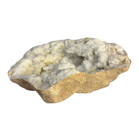 Grote bergkristal geode uit Marokko - 1,4 kg - individueel gefotografeerd