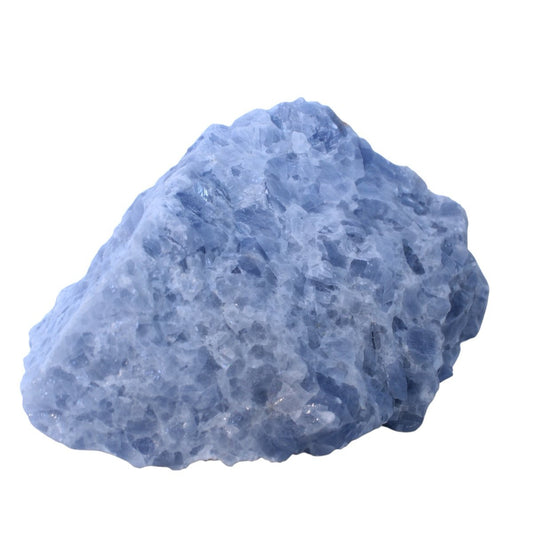Grote ruwe blauwe calciet uit Mexico - 1,37 kg - individueel gefotografeerd