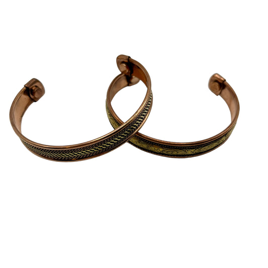 Set magnetische koperarmbanden